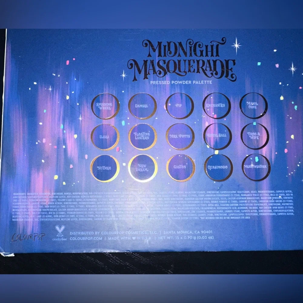 NIB ColourPop x Disney Designer Collection “Midnight Masquerade Limited Edition